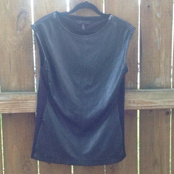 BCBGMaxAzria Tops - *2for$5 BCBGMaxAzria Black Faux Leather Top Sz. S